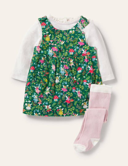 Cord Dress 3 Piece Set-Sardinia Green Fairy Garden-1