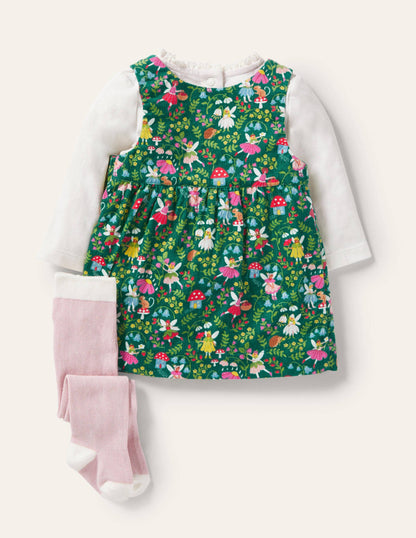 Cord Dress 3 Piece Set-Sardinia Green Fairy Garden-2