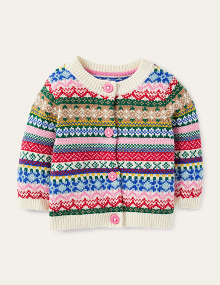 All-over Fair Isle Cardigan-Multi