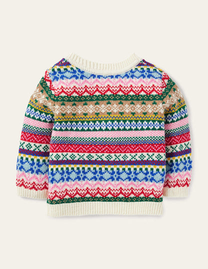 All-over Fair Isle Cardigan-Multi-3