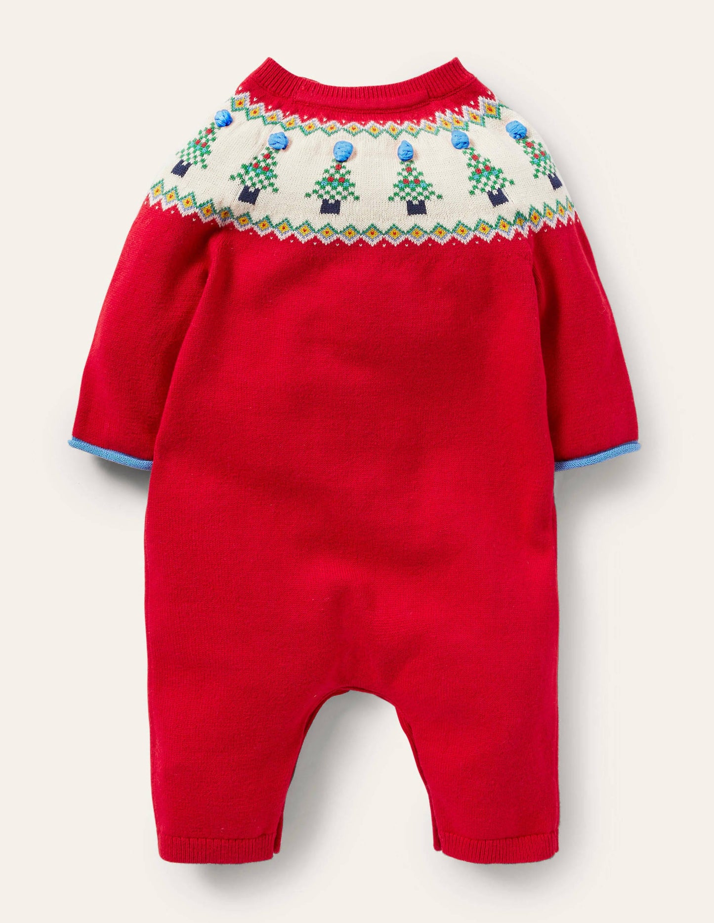 Christmas Fair Isle Romper-Rockabilly Red