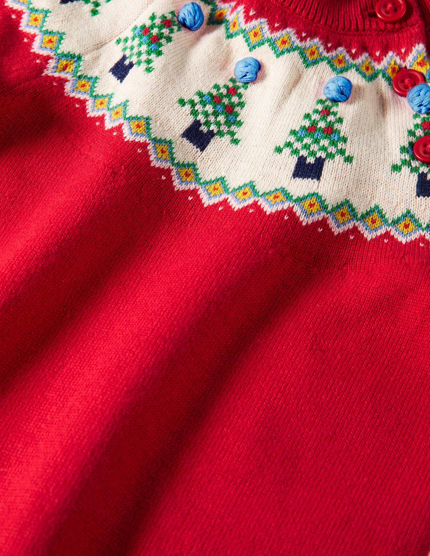 Christmas Fair Isle Romper-Rockabilly Red