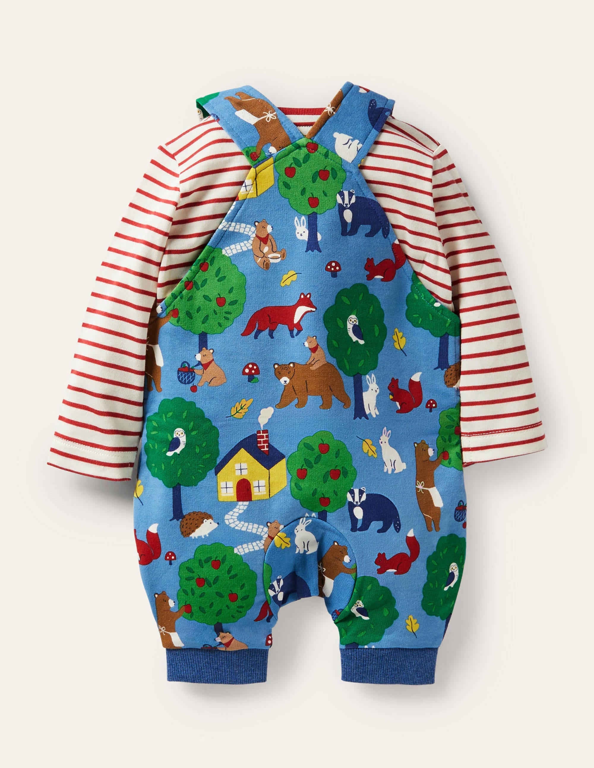 Printed Jersey Dungaree Set-Elizabethan Blue Bears - Image 2