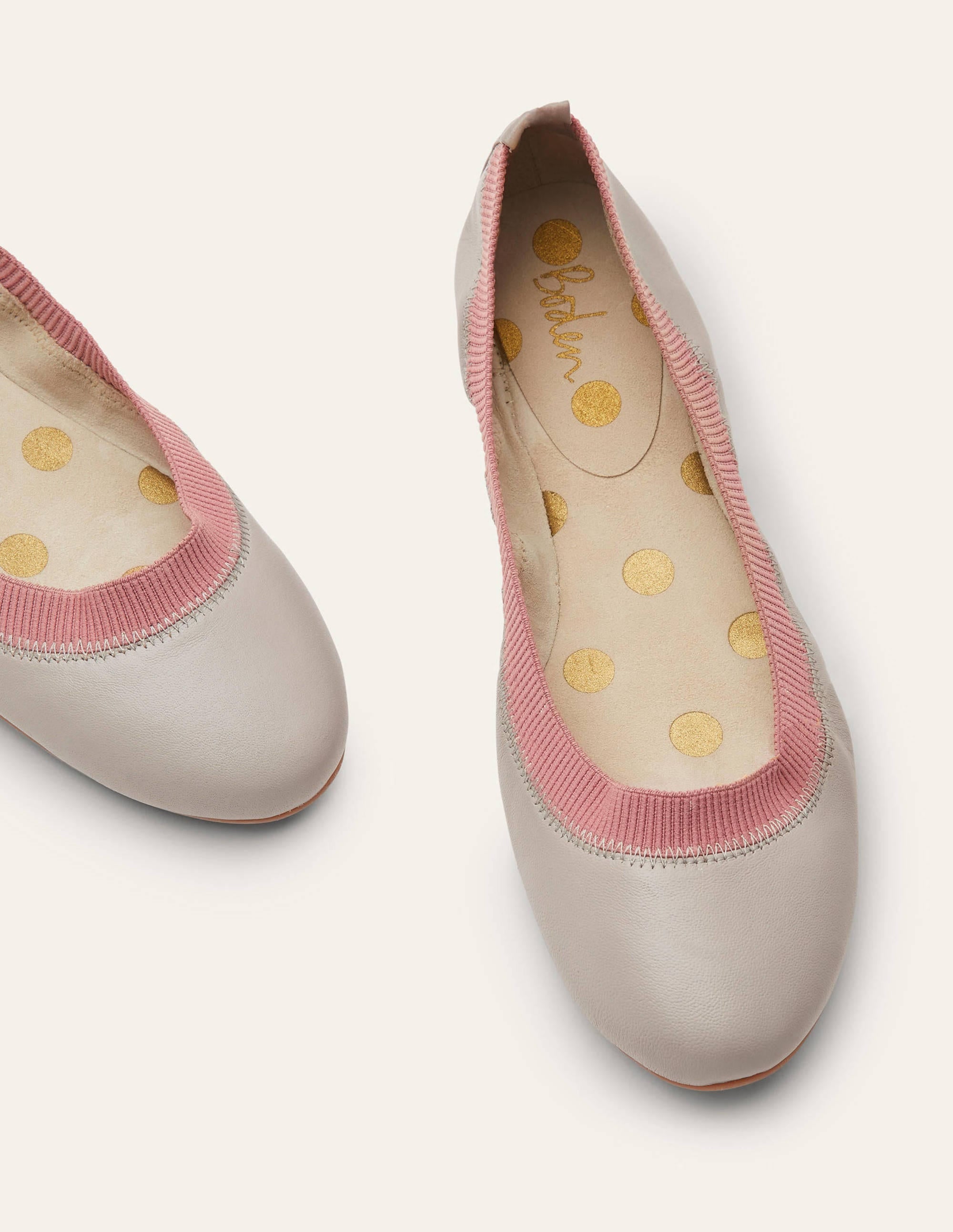 Hettie Flexi Ballerinas-Grey Squirrel/Dusty Rose - Image 1