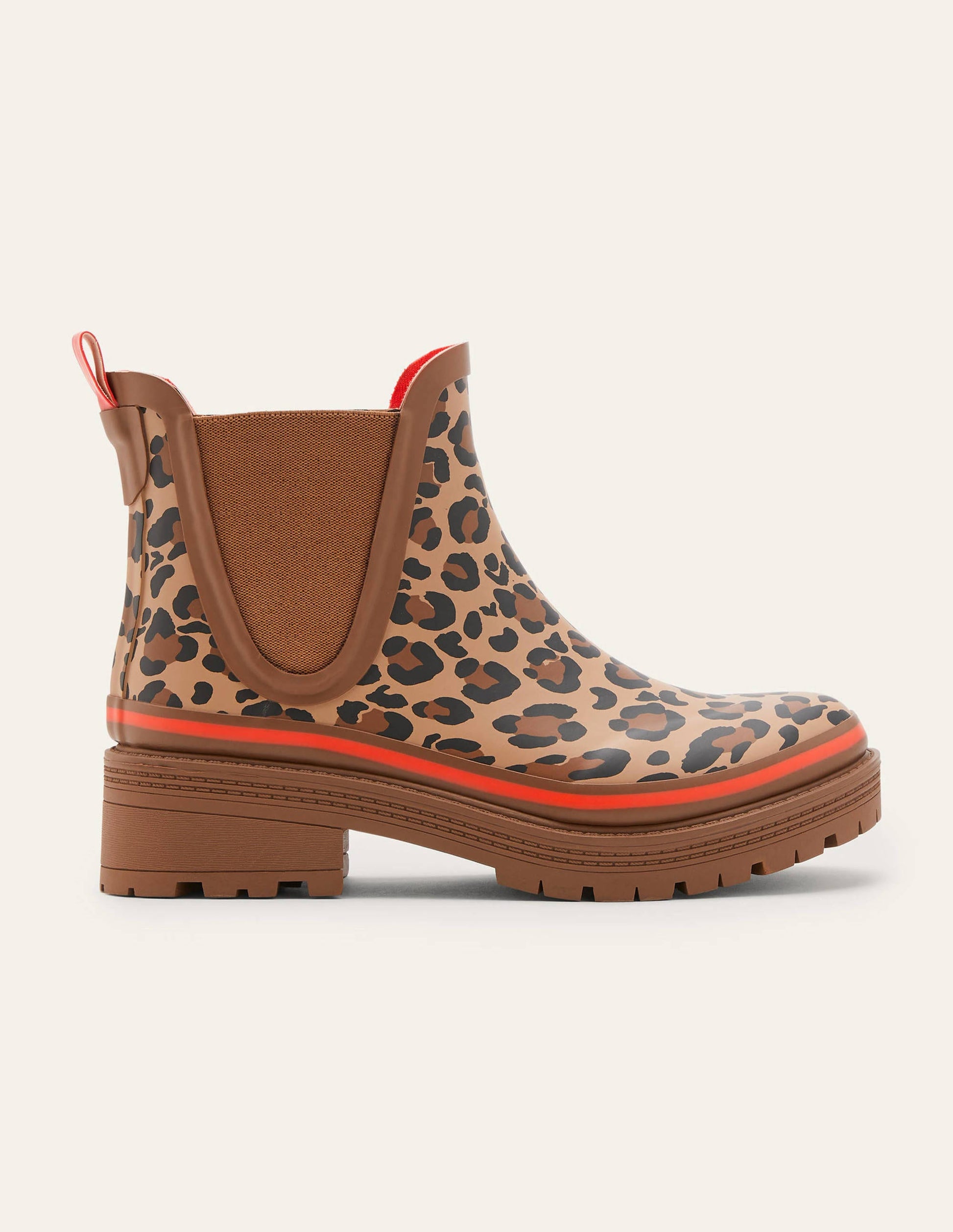 Bamburgh Wellington Boots-Leopard/Firecracker-3
