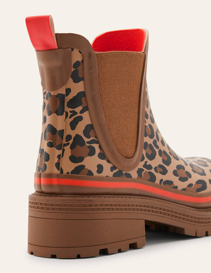 Bamburgh Wellington Boots-Leopard/Firecracker-4