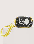 Canvas Crossbody Bag-Black, Leafy Bud