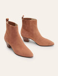 Western Ankle Boots-Tan