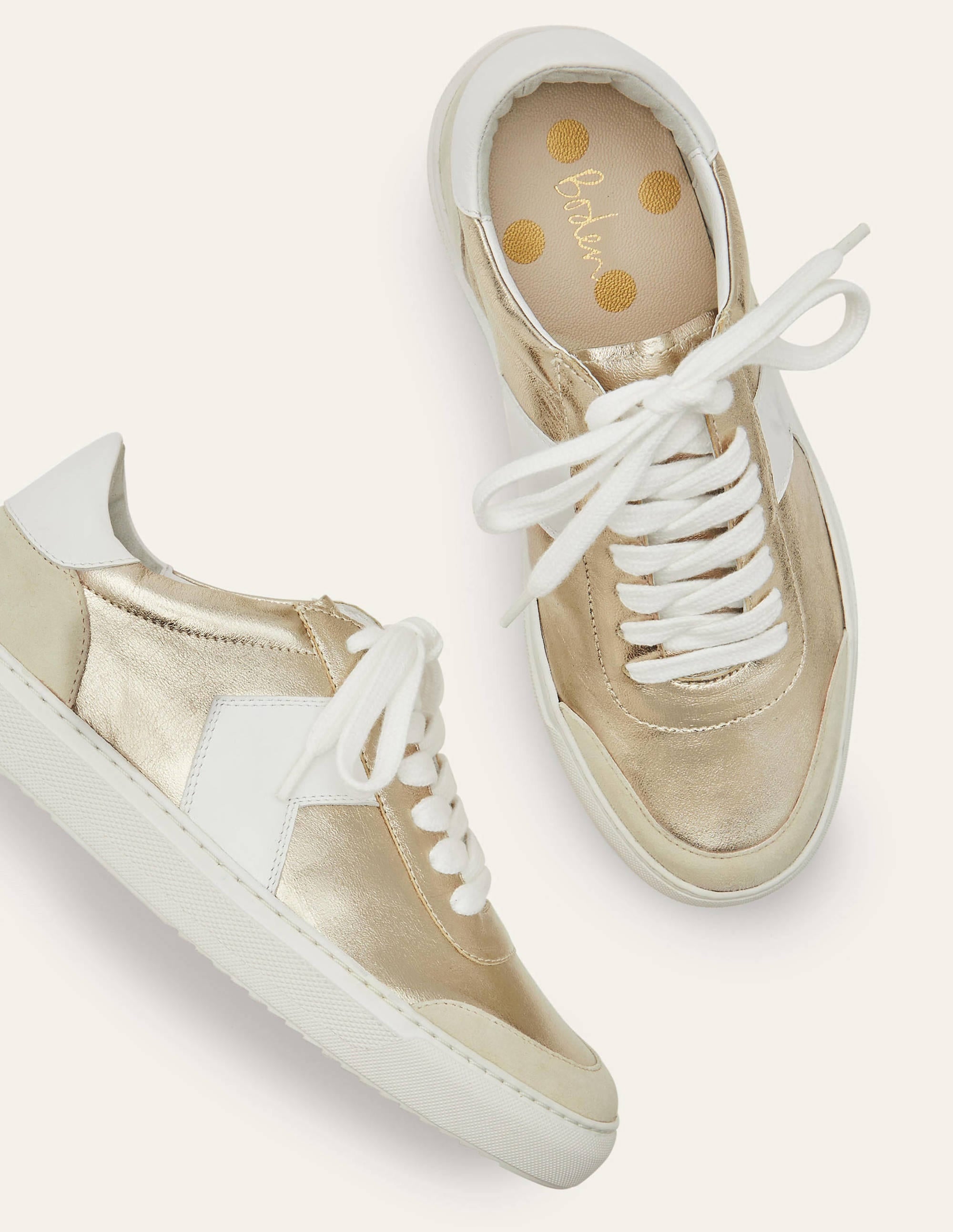 Helen Chevron Trainers-Metallic Gold - Image 4