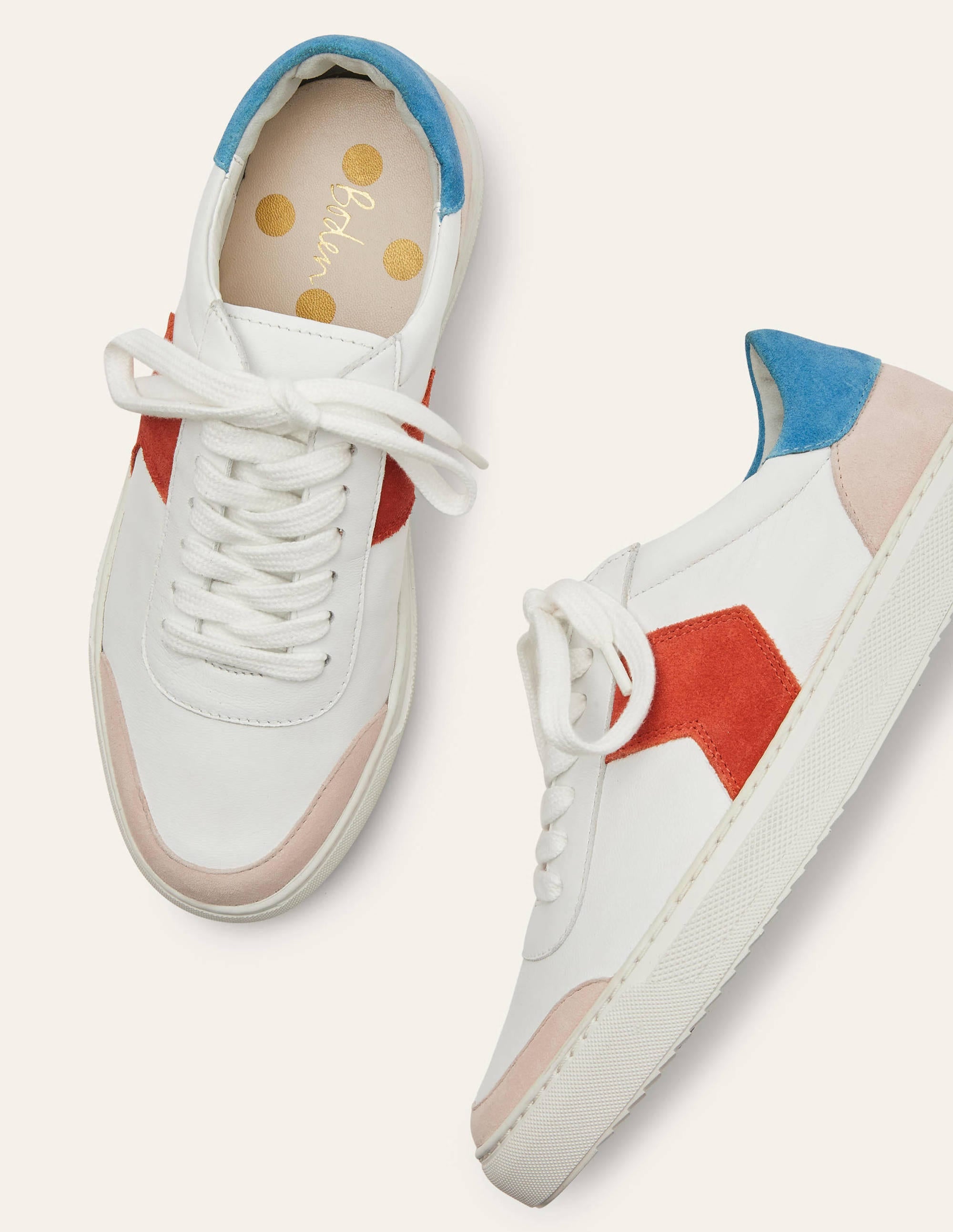 Helen Chevron Trainers-White/School House Blue - Image 1