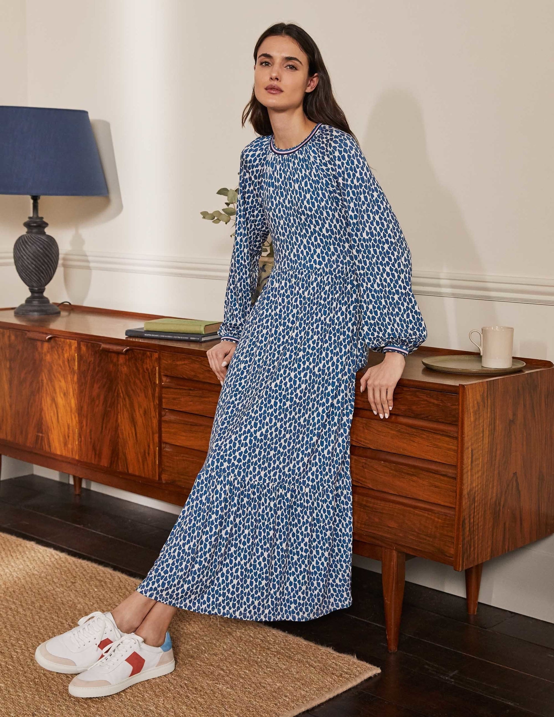 Helen Chevron Trainers-White/School House Blue-4