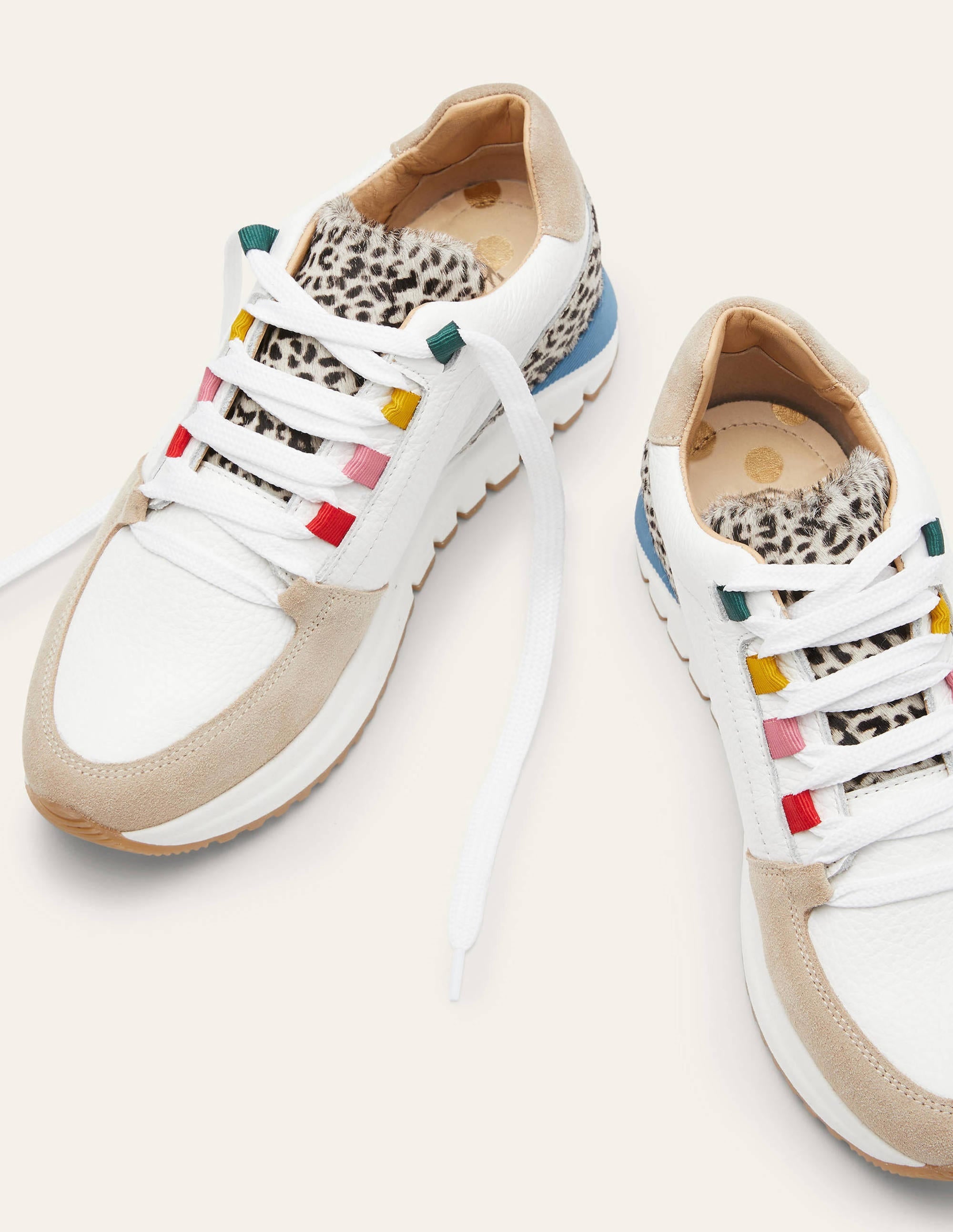 Classic Trainers-White/Blue/Leopard - Image 1