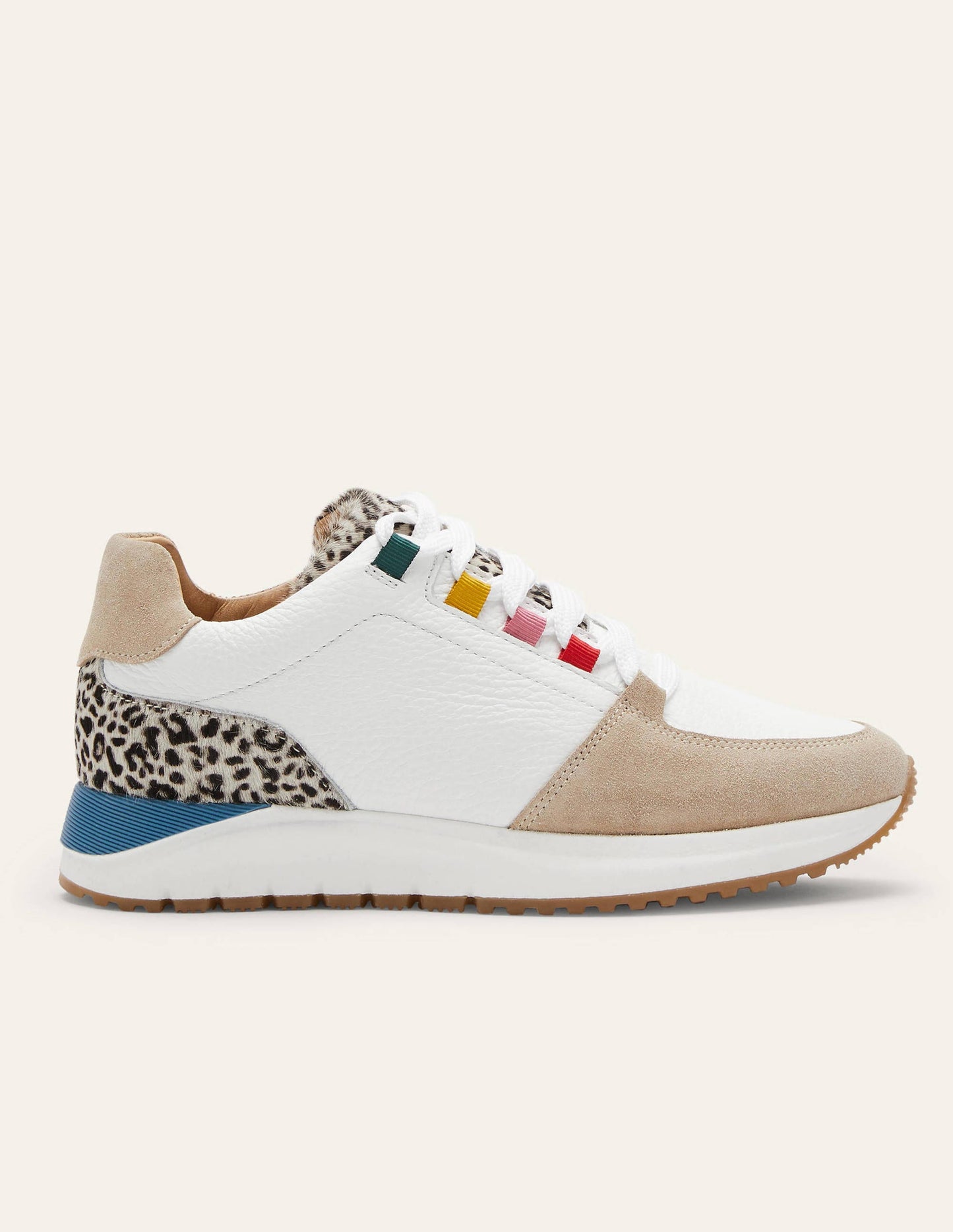 Classic Trainers-White/Blue/Leopard