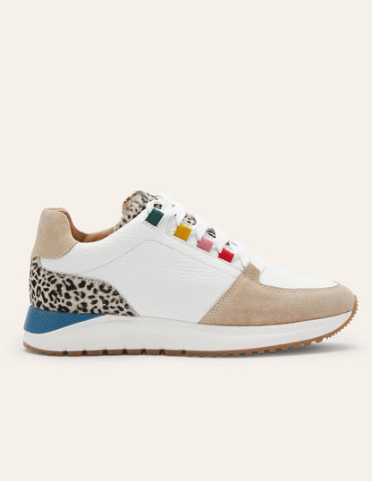 Classic Trainers-White/Blue/Leopard-2