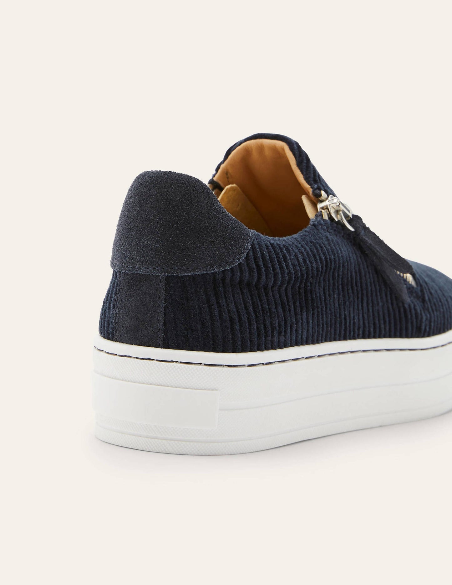 Zip Flatform Trainers-Navy Cord