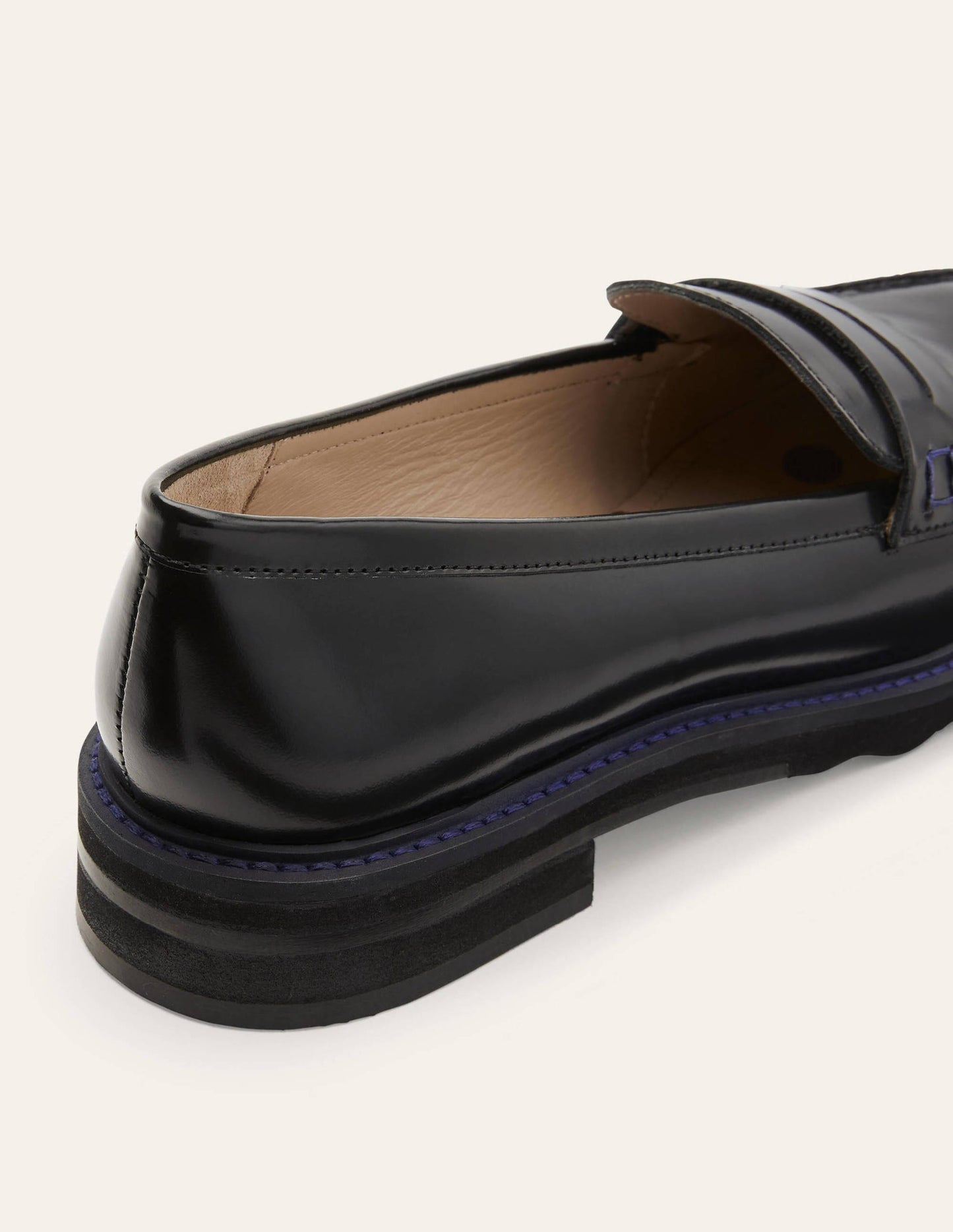Chunky Penny Loafers-Black/Navy