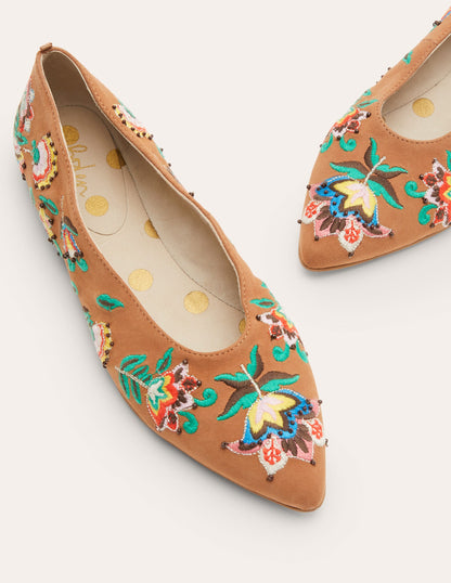 Catriona Ballerinas-Tan Embroidered-2