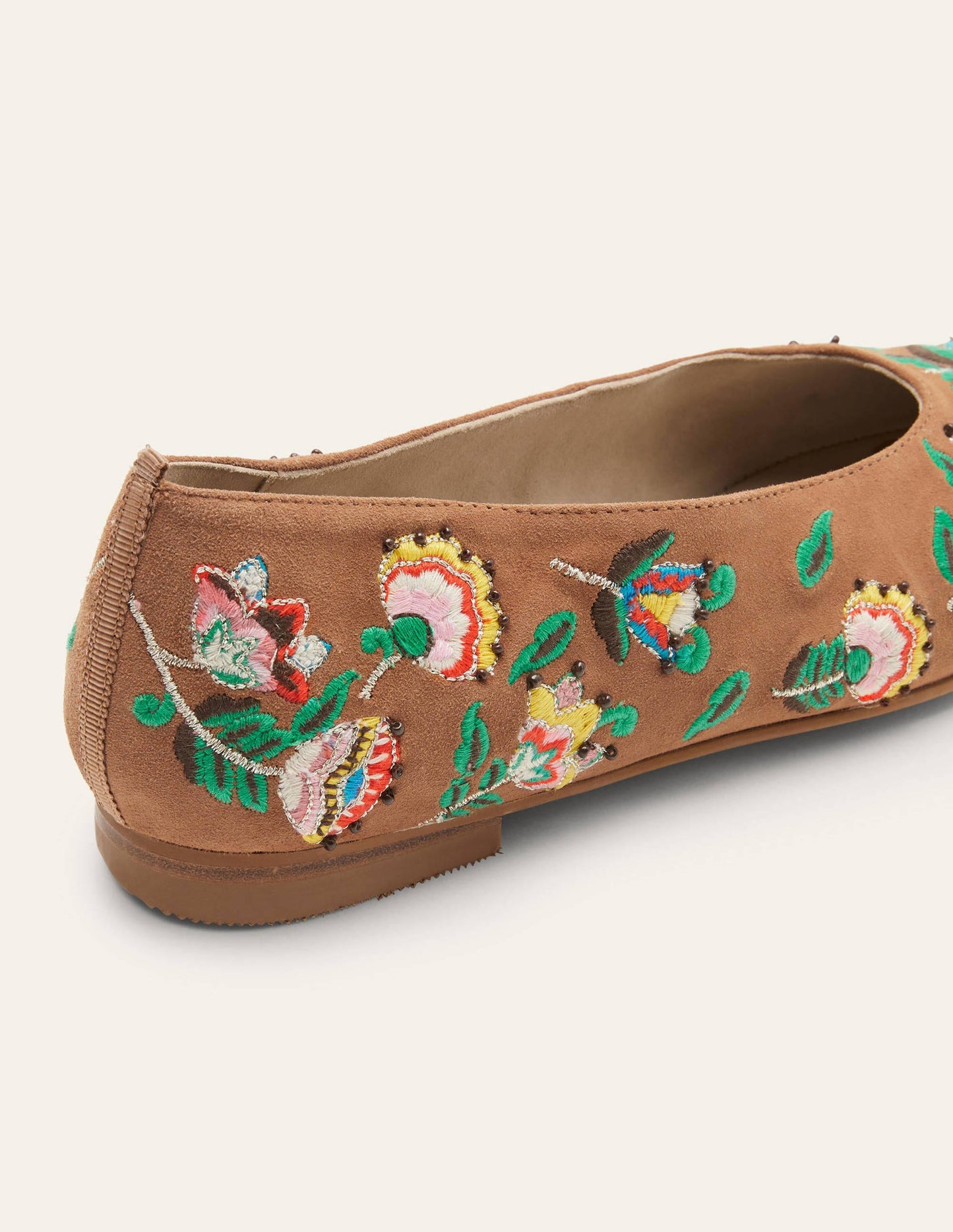 Catriona Ballerinas-Tan Embroidered