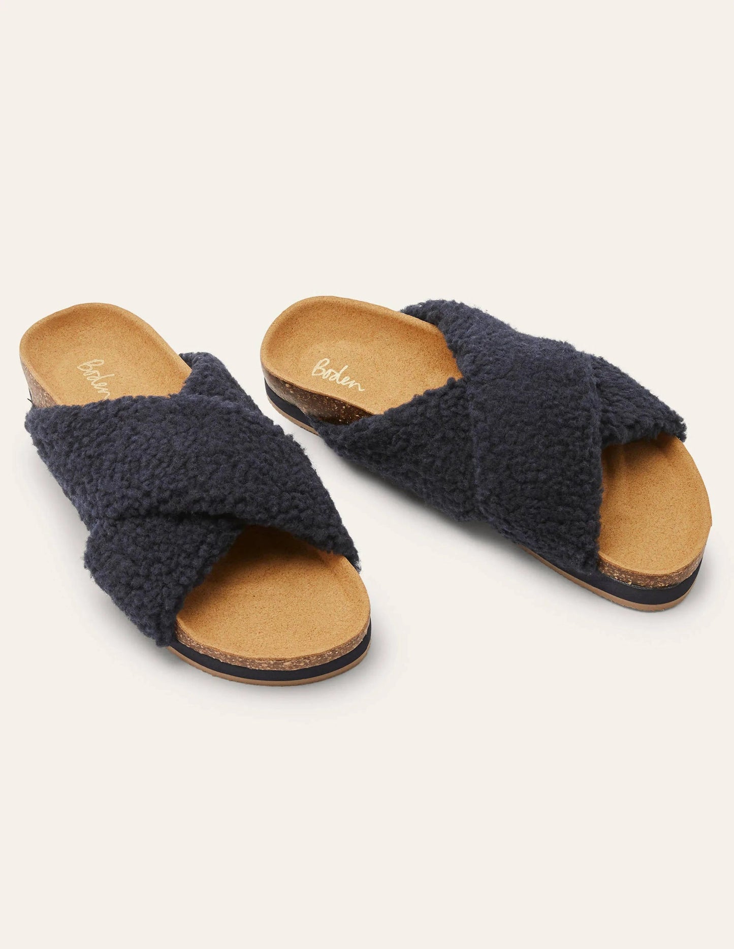 Cross Strap Sliders-Navy