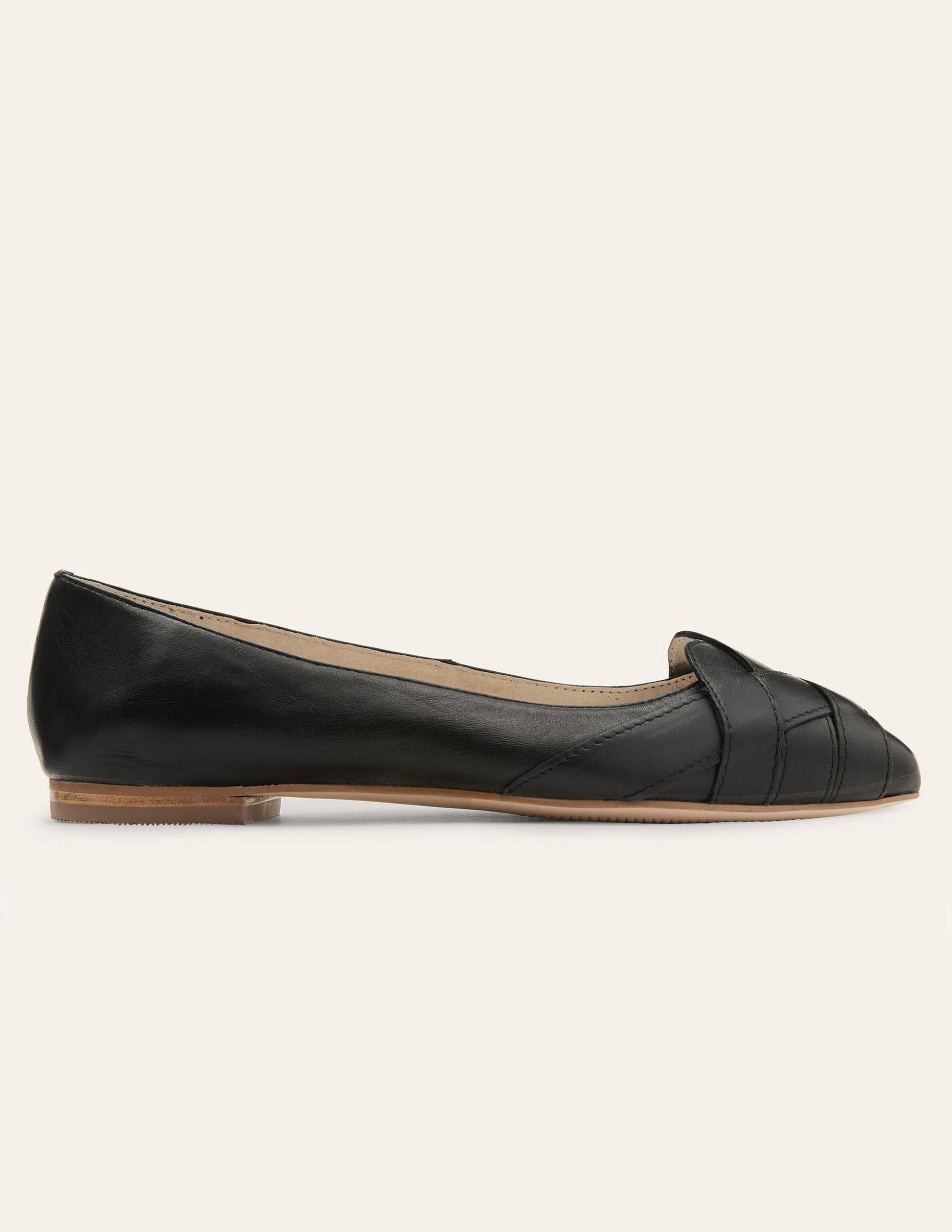Woven Toe Ballerinas-Black-2