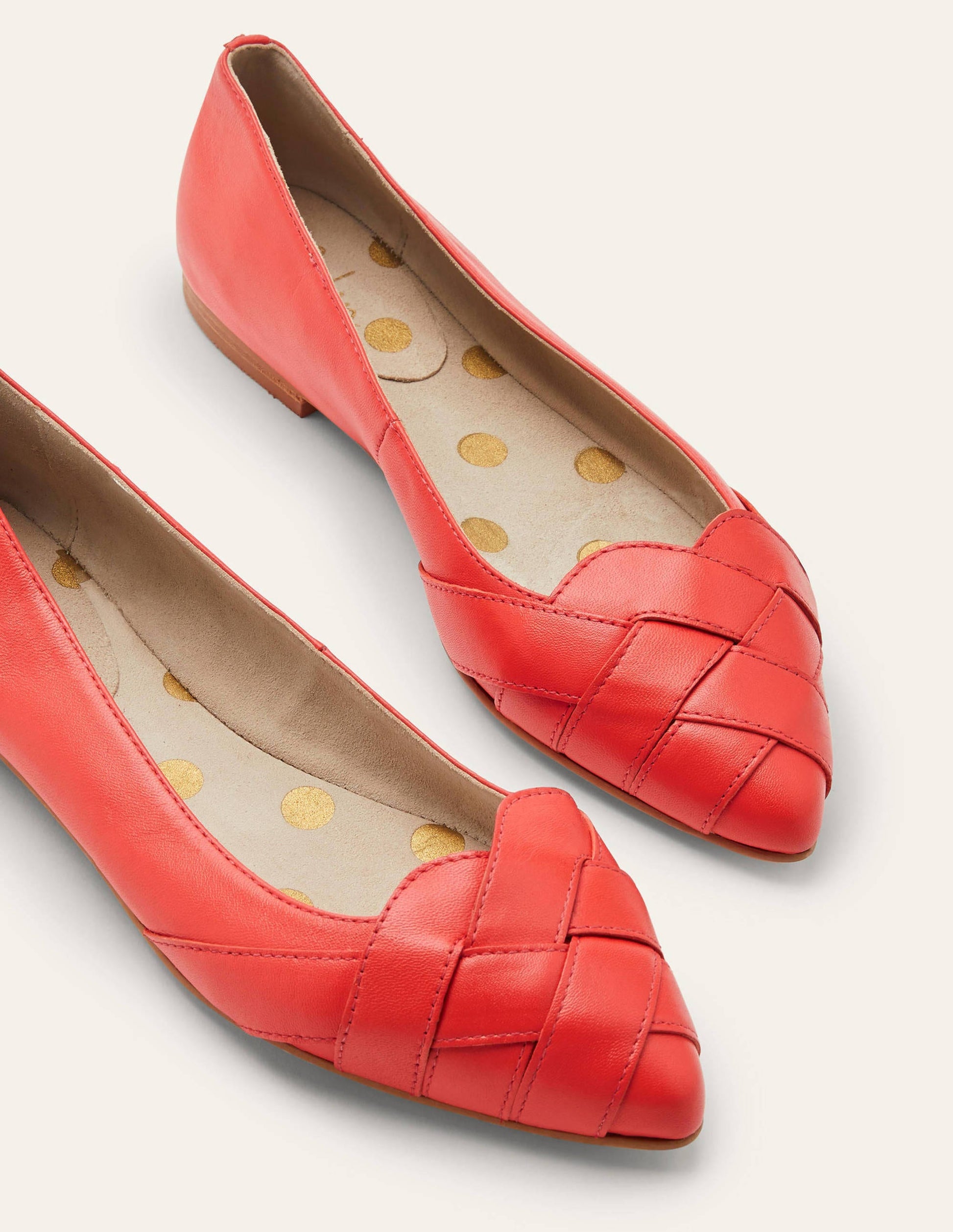 Woven Toe Ballerinas-Cherry Red-1