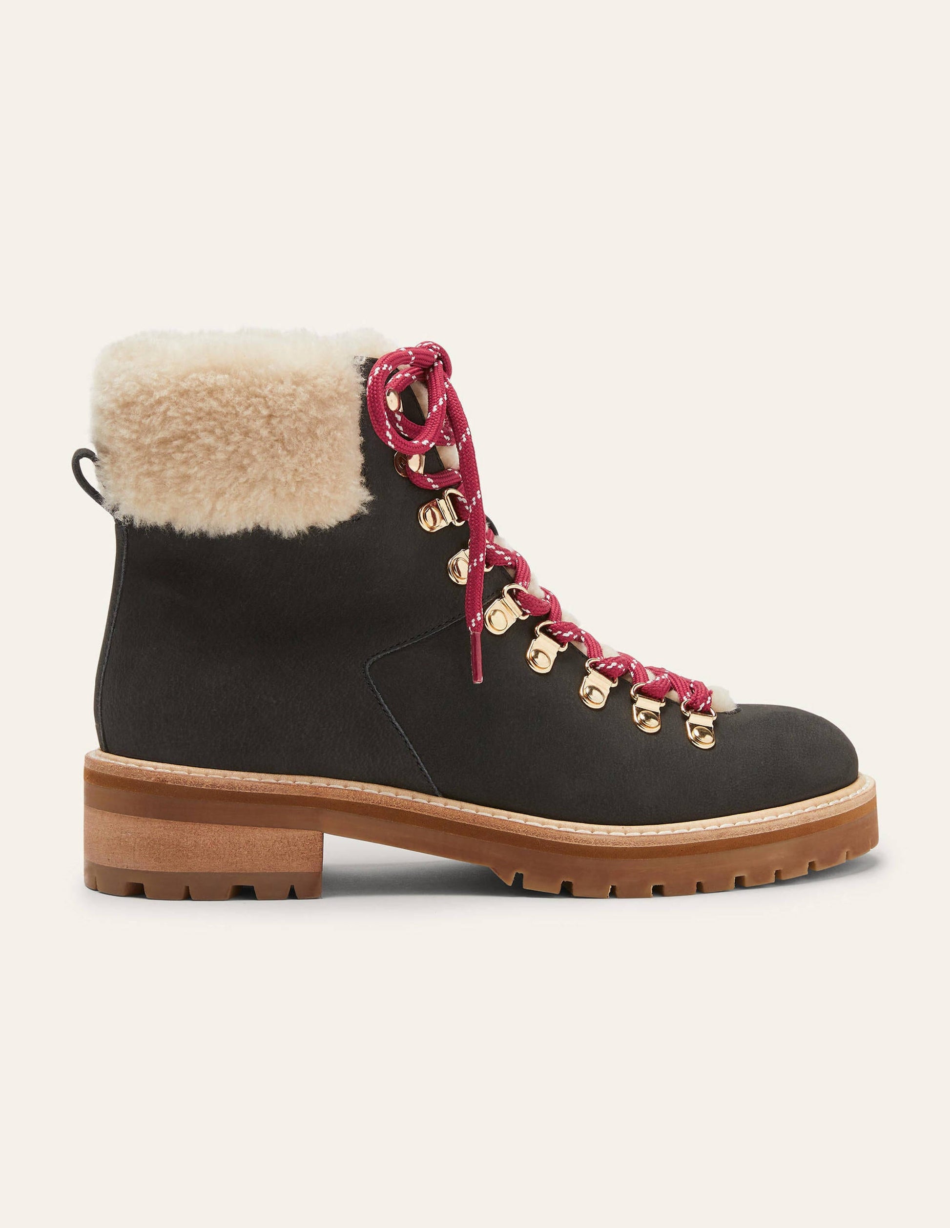 Lace-up Hiking Boots-Black-3