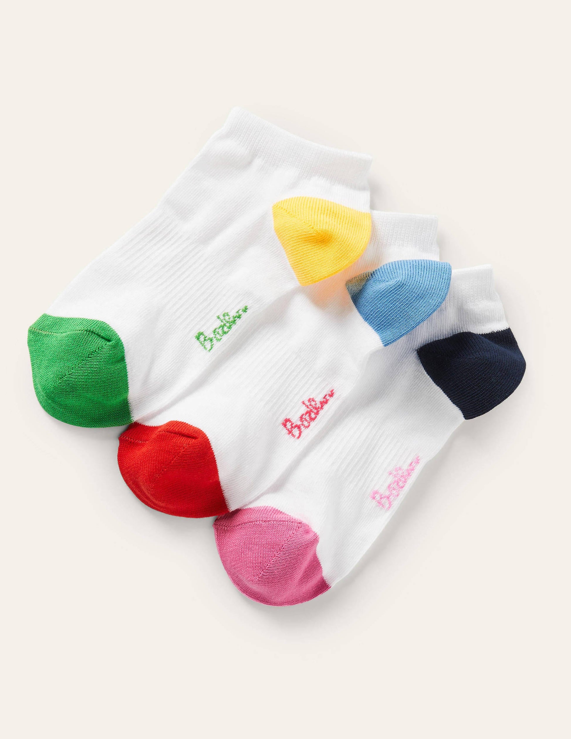Three Pack Trainer Socks-Colour Block-1