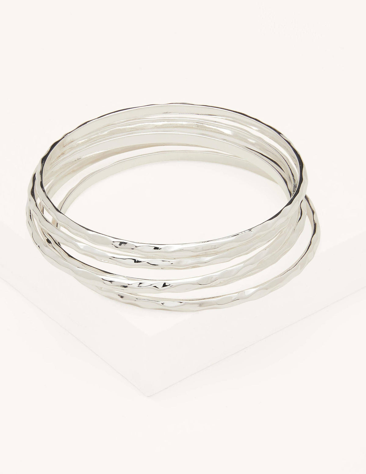 Hammered Bangles-Silver - Image 1