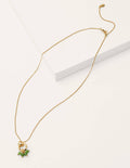 Hammered Beaded Pendant-Green