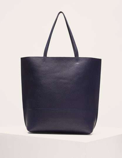 Leather Tote Bag-Navy-1