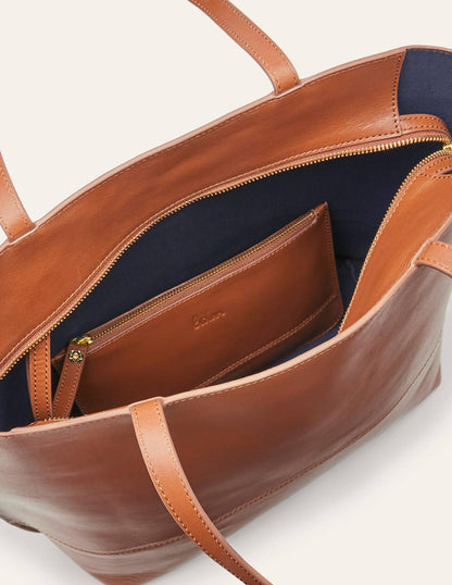 Leather Tote Bag-Tan-2