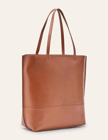 Leather Tote Bag-Tan-3