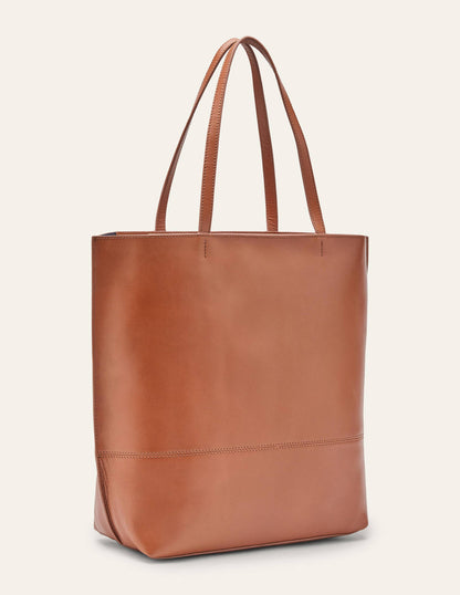 Leather Tote Bag-Tan-4
