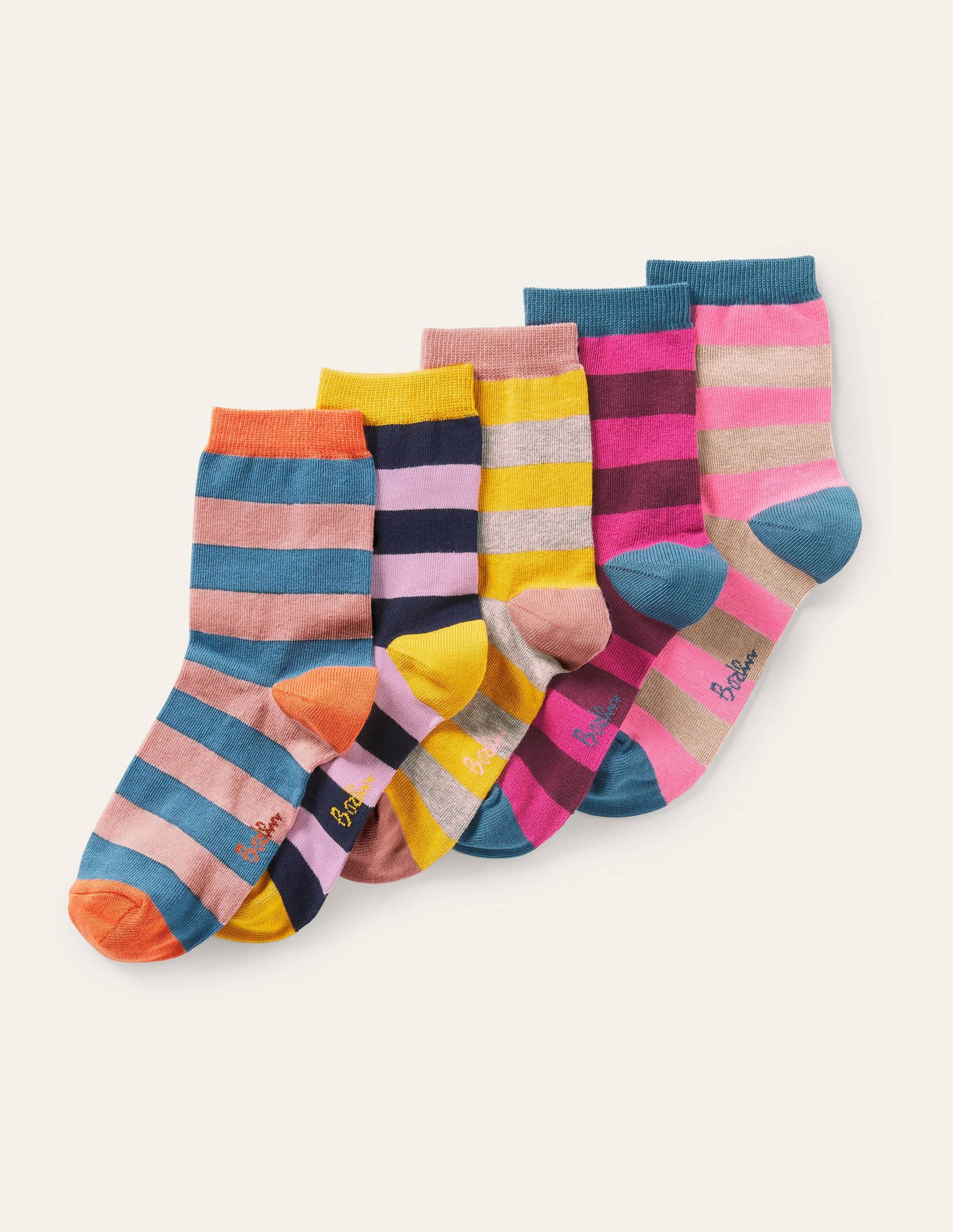5-Pack Ankle Socks-Stripe-1