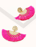 Statement Tassel Earrings-Party Pink