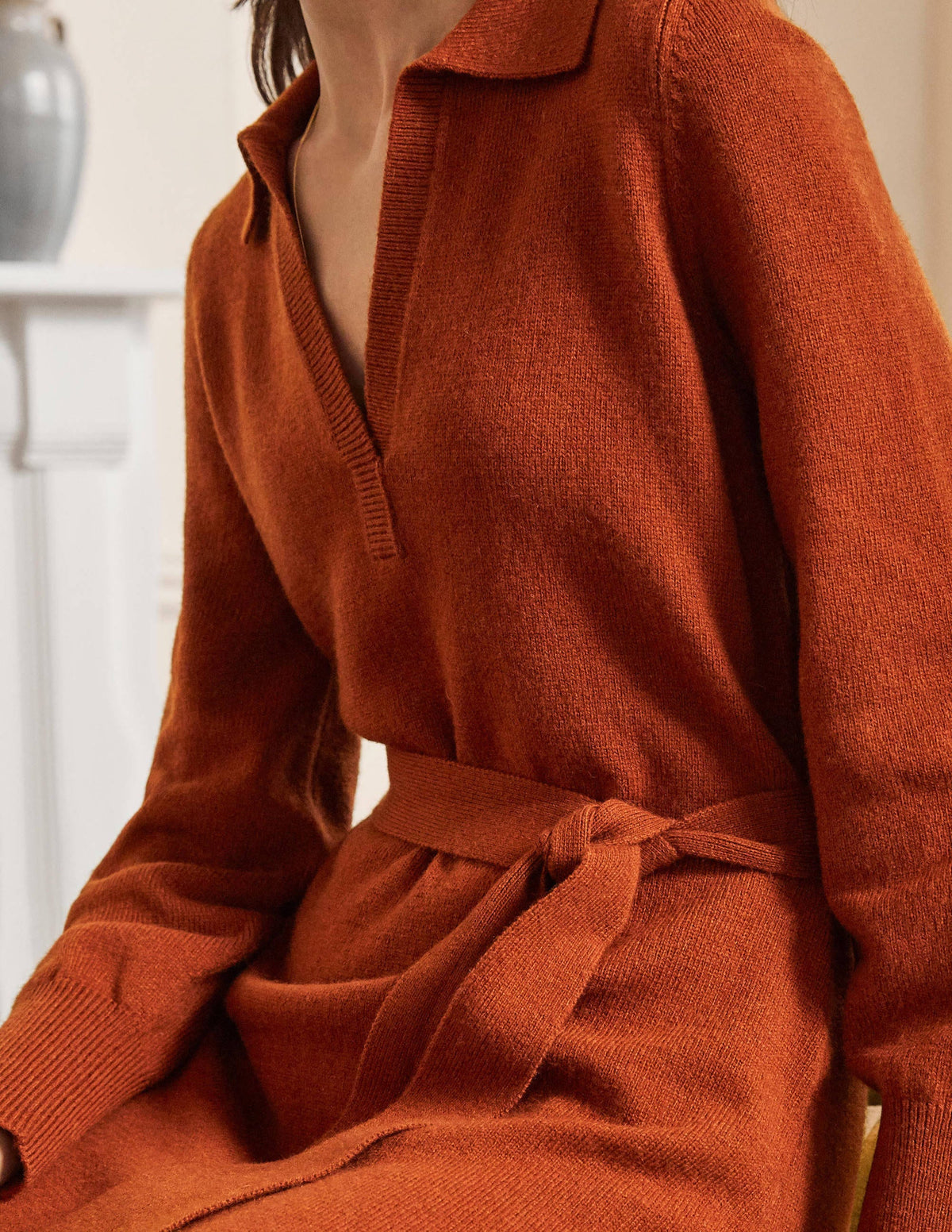 Harriet Knitted Midi Dress-Rust - Image 2