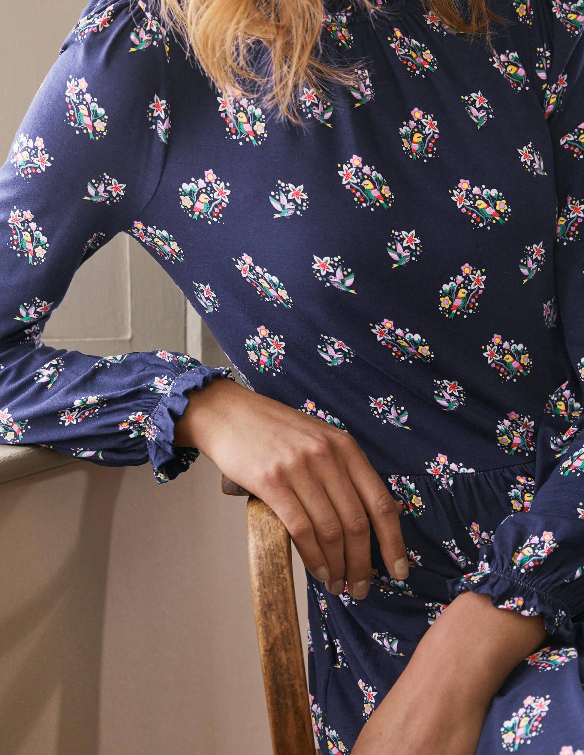 Clara Jersey Dress-Navy, Pretty Bird-2