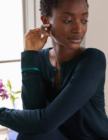 Alba Jersey Pyjama Top-Navy