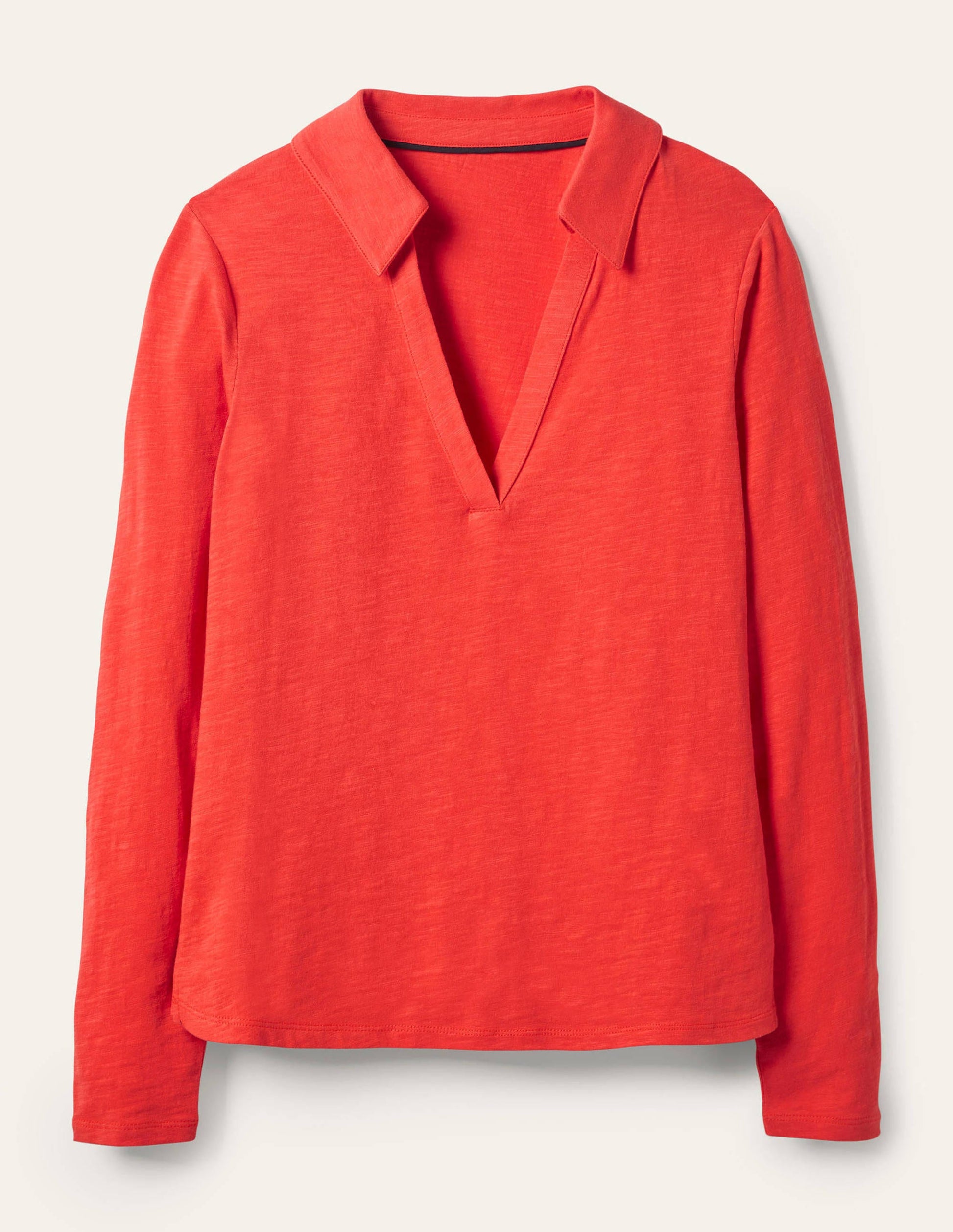 The Cotton Collar Notch Tee-Cherry Red-5