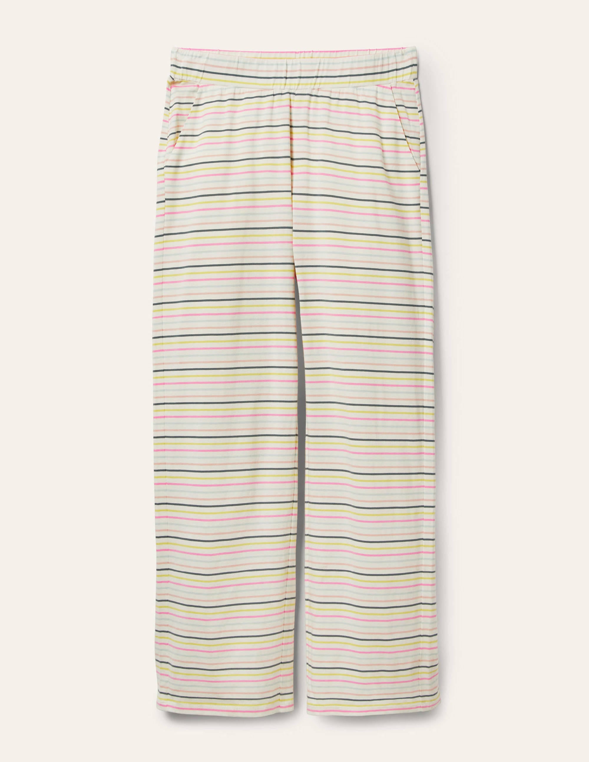Emma Pyjama Bottoms-Pale Lemon and Heath Stripe - Image 6
