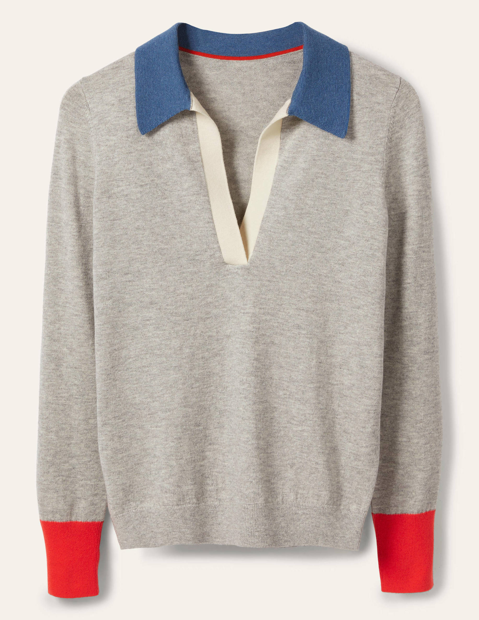 Collar Jumper-Grey Melange - Image 5