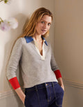 Collar Jumper-Grey Melange