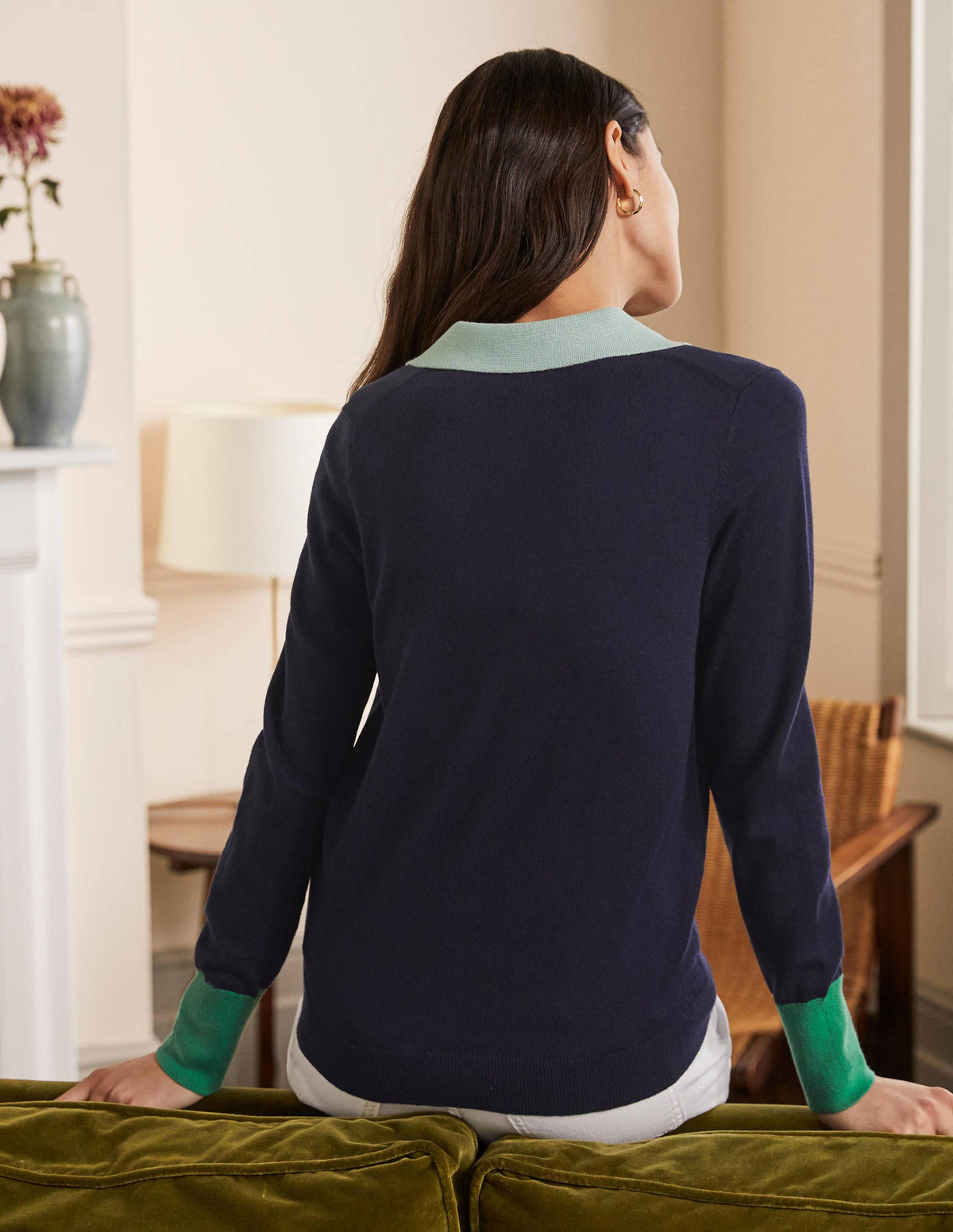 Collar Jumper-Navy - Image 3