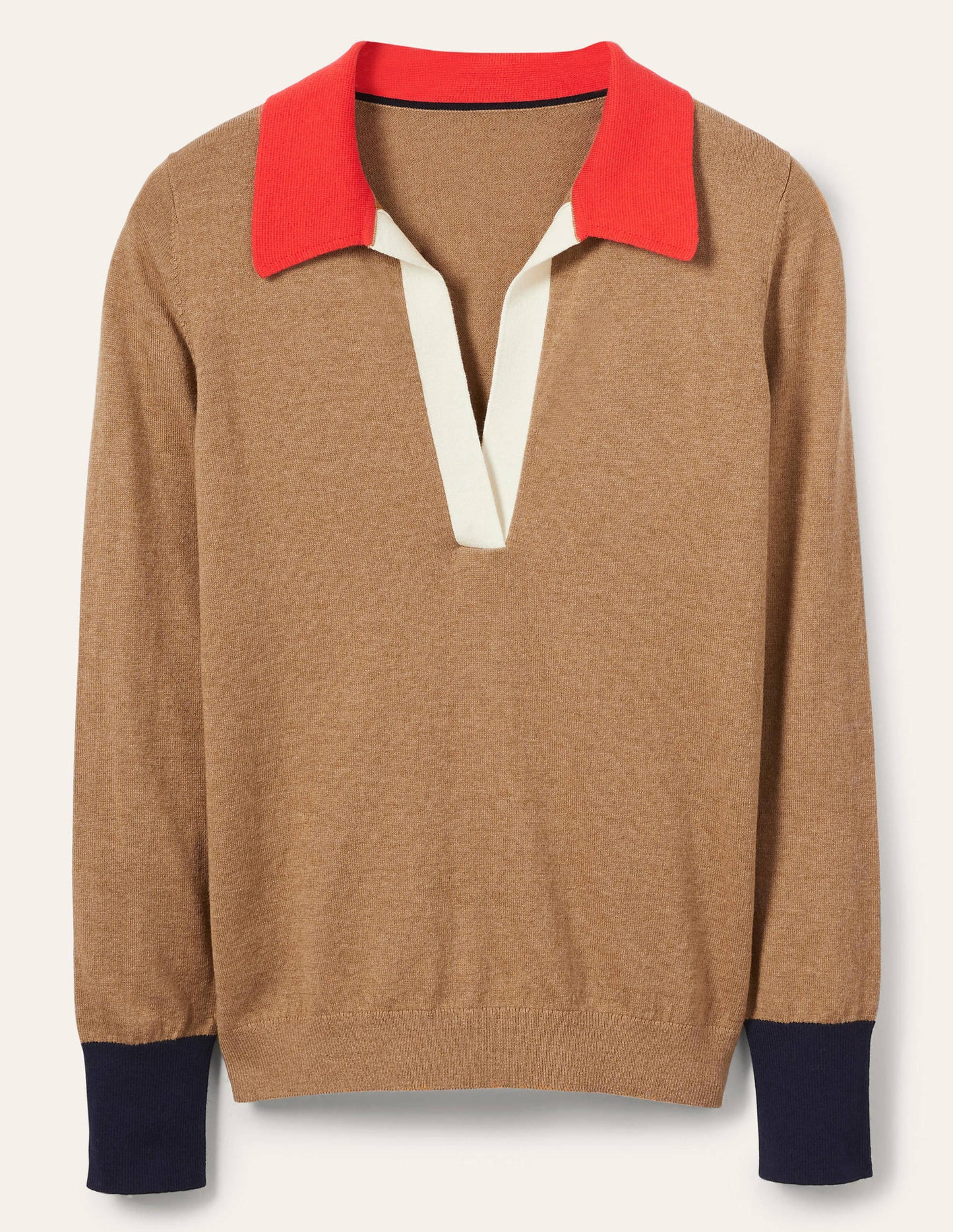 Collar Jumper-Camel Melange