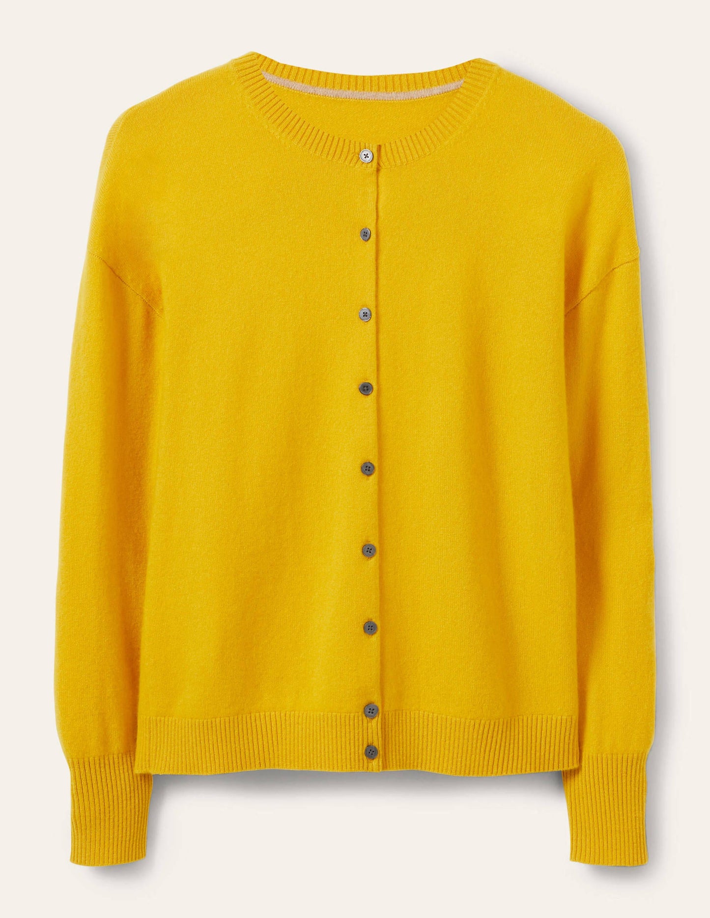 Cashmere Cardigan-Citrine Yellow