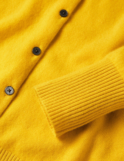 Cashmere Cardigan-Citrine Yellow-6
