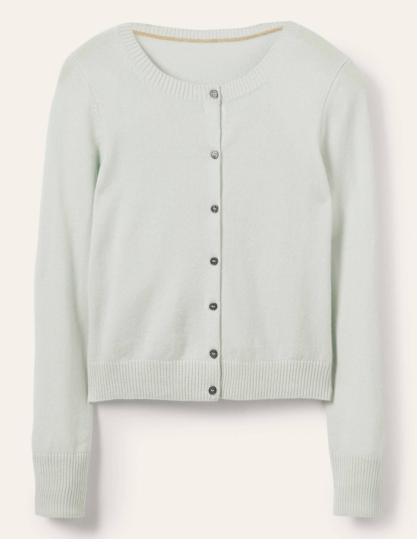 Cashmere Cropped Cardigan-Mint Blue
