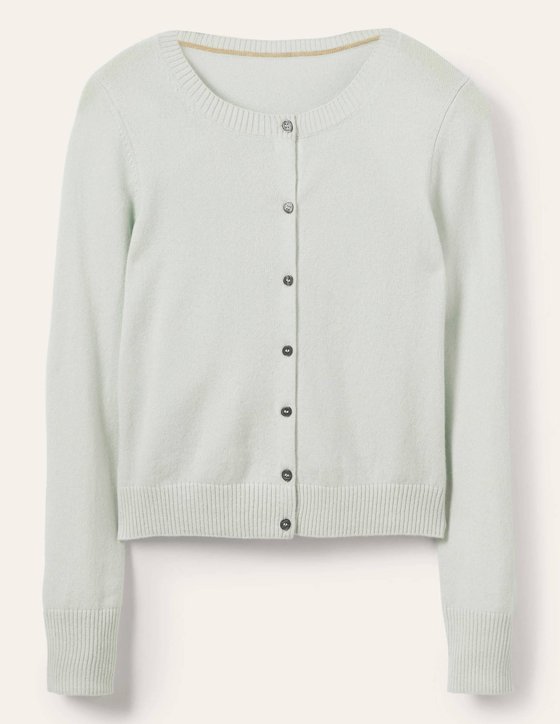 Cashmere Cropped Cardigan-Mint Blue-5