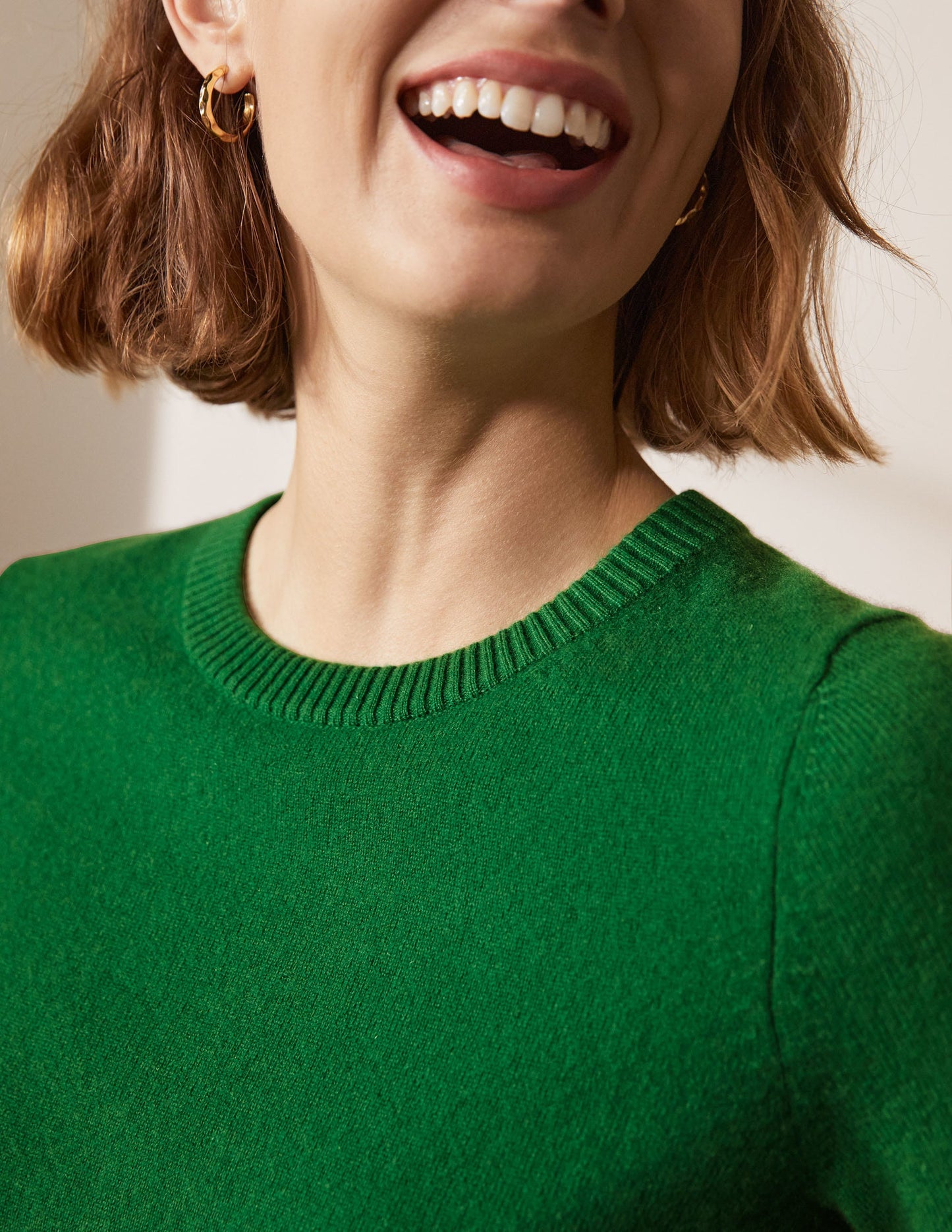 Cashmere Knitted Top-Emerald Green