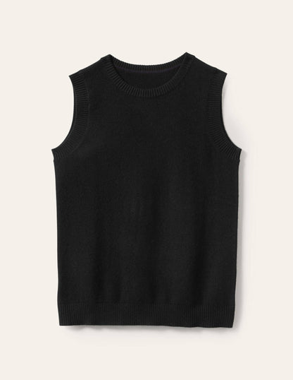 Cashmere Knitted Tank Top-Black-6